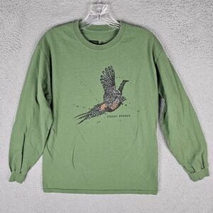 Stormy Kromer T-Shirt Mens M Artist Series Pheasant Graphic Long Sleeve Pullover